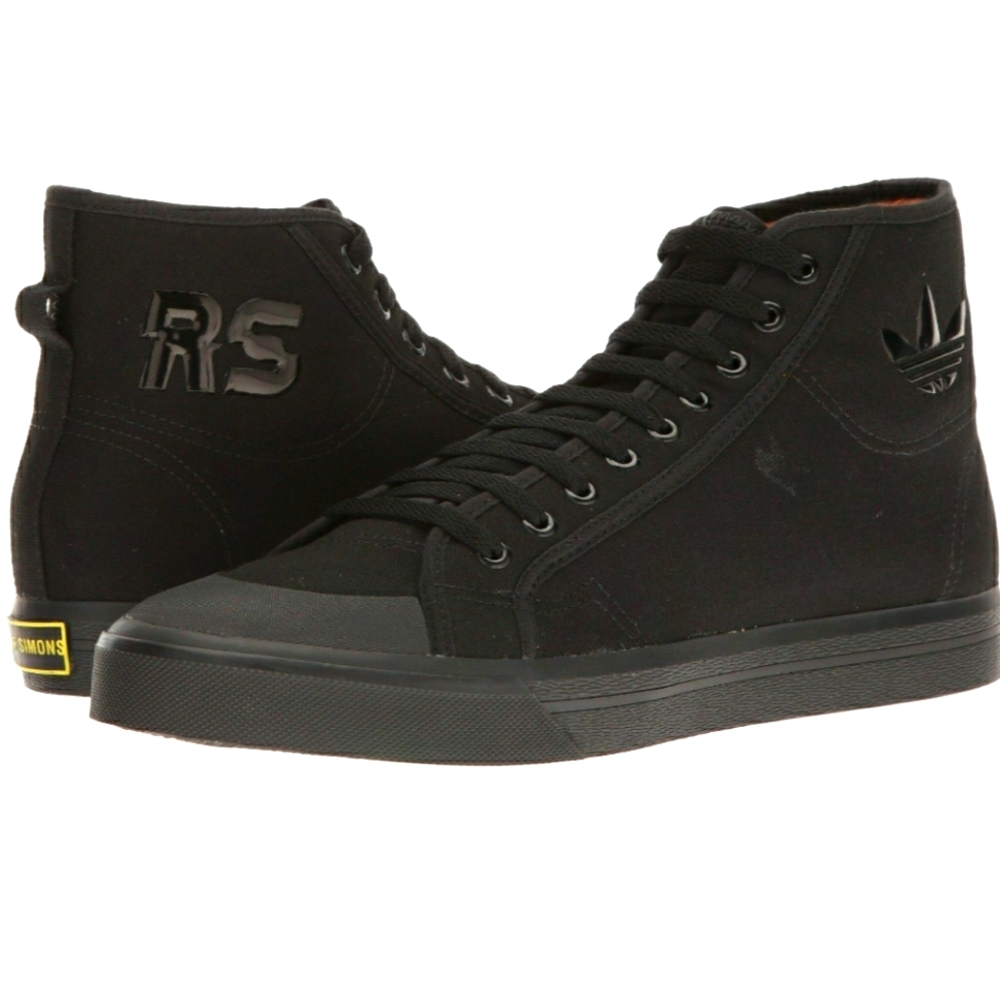 100% Authentic Raf Simons x Adidas Spirit  High Black Sneakers Sz 8 US
